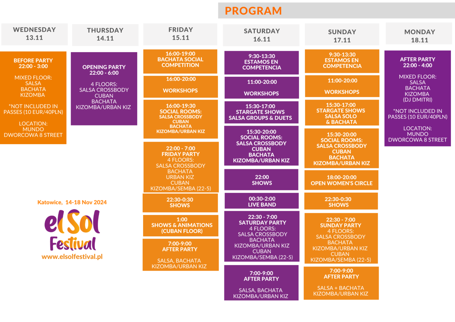 Program - El Sol Festival