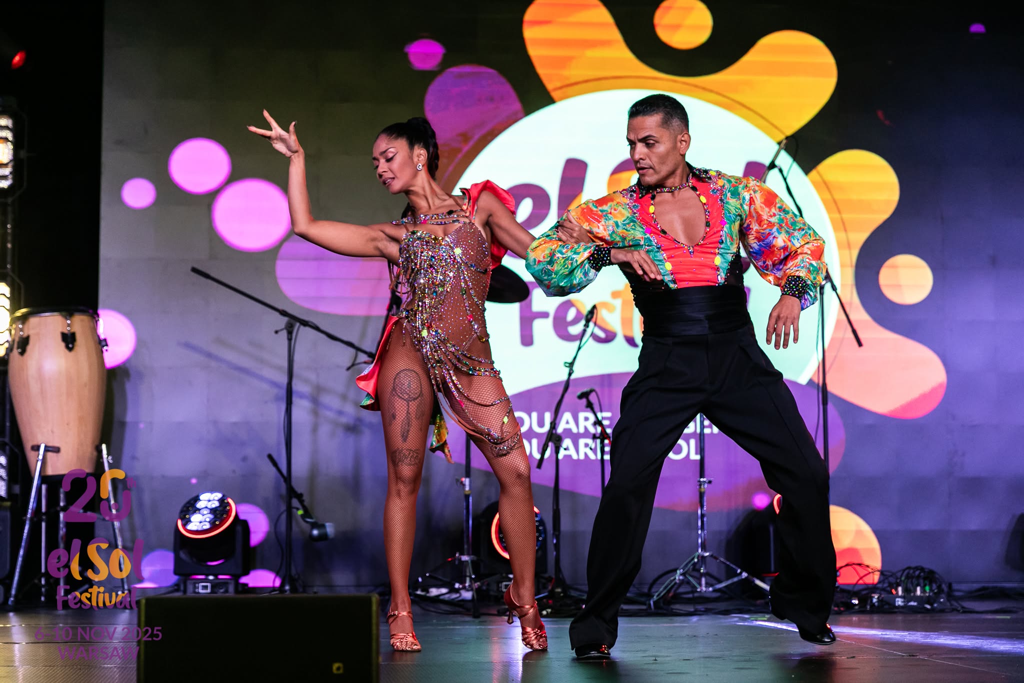 Performers on stage at the El Sol gala night